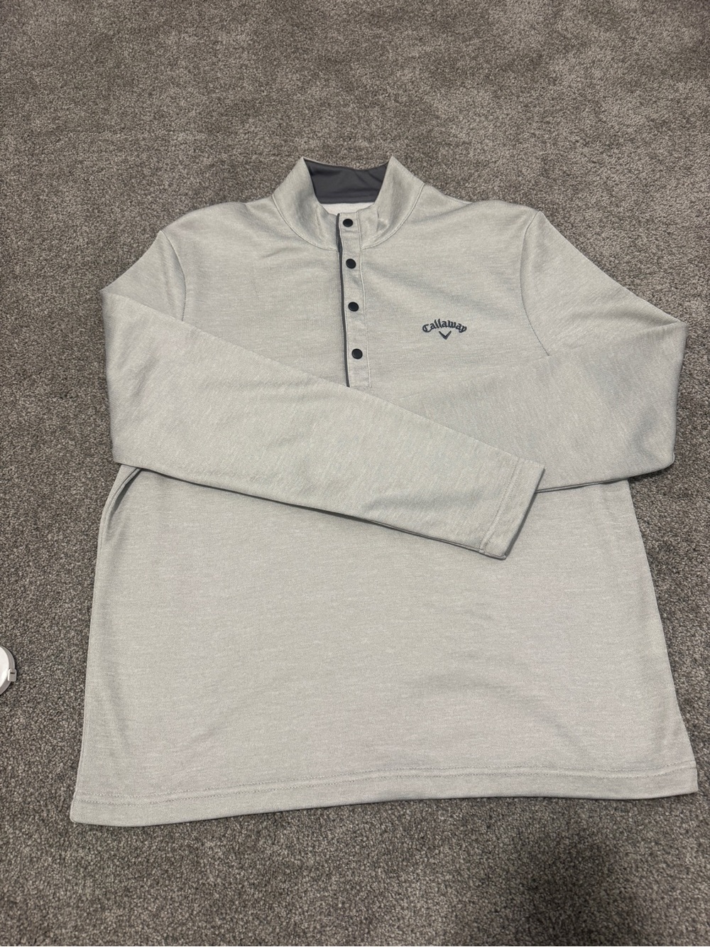 Callaway Light Gray Quarter-Snap Long-Sleeve Dress Shirt